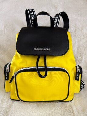 NWT Michael Kors Abbey Yellow Nylon Cargo Backpack